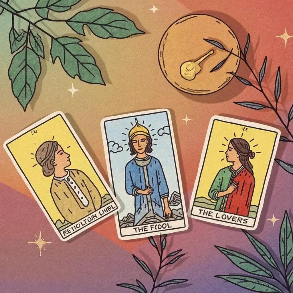 A serene space for tarot meditation with cards laid out.